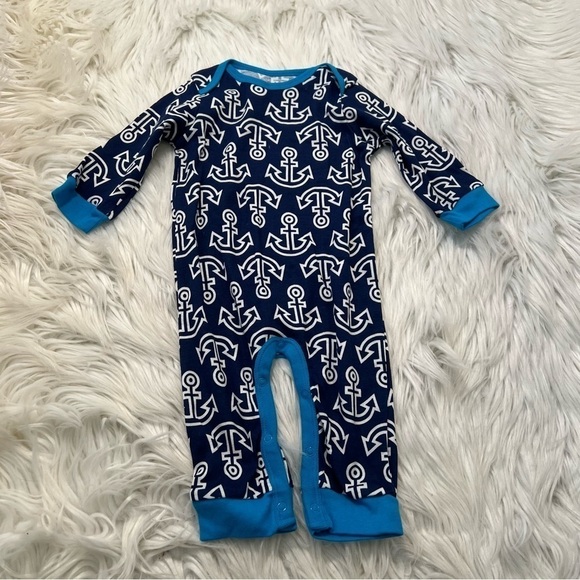 Gerber Bodysuit Navy Blue White Anchors - Picture 2 of 10